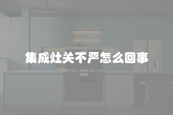 集成灶关不严怎么回事