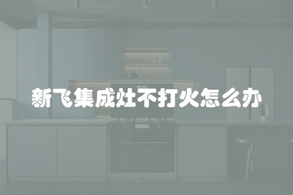 新飞集成灶不打火怎么办