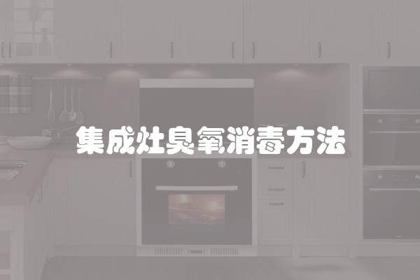 集成灶臭氧消毒方法