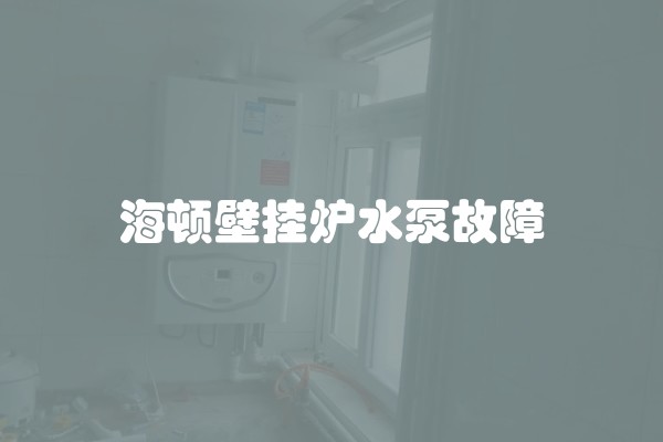海顿壁挂炉水泵故障