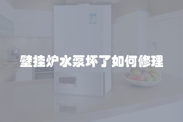 壁挂炉水泵坏了如何修理