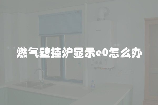 燃气壁挂炉显示e0怎么办