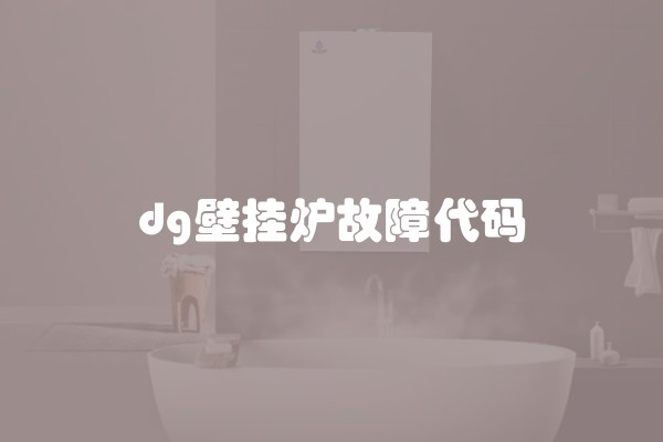 dg壁挂炉故障代码