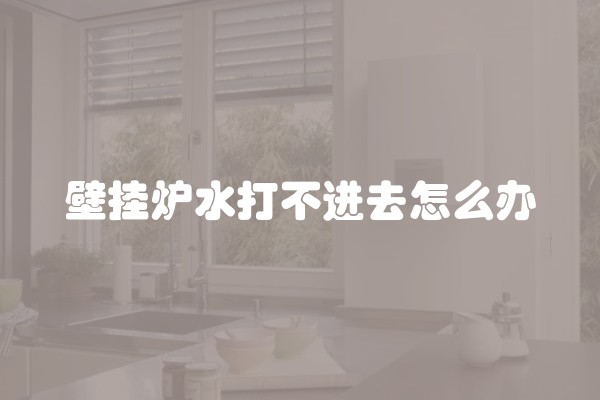 壁挂炉水打不进去怎么办