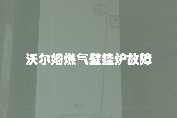 沃尔姆燃气壁挂炉故障