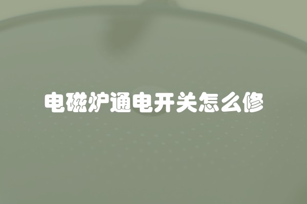电磁炉通电开关怎么修