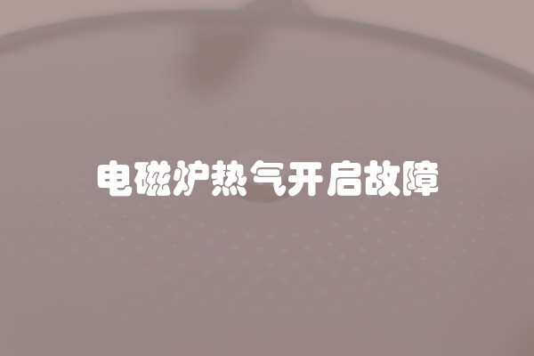 电磁炉热气开启故障