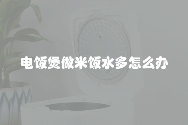 电饭煲做米饭水多怎么办
