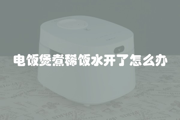 电饭煲煮稀饭水开了怎么办