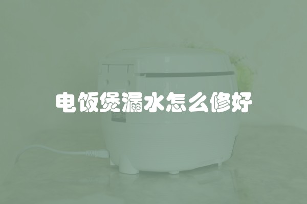 电饭煲漏水怎么修好