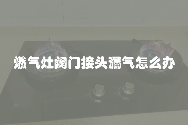 燃气灶阀门接头漏气怎么办