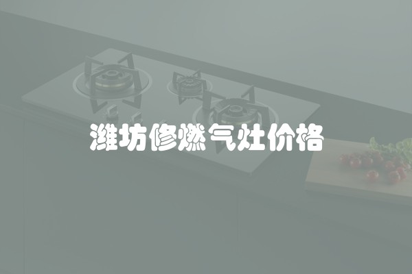 潍坊修燃气灶价格