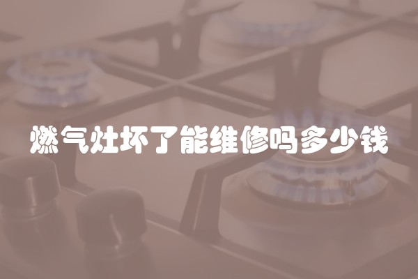 燃气灶坏了能维修吗多少钱