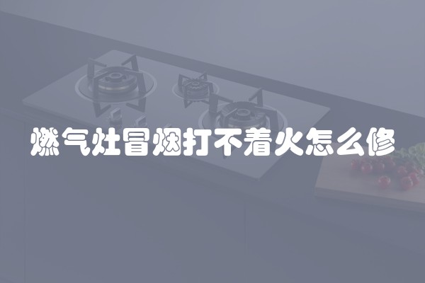 燃气灶冒烟打不着火怎么修