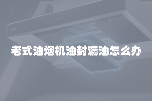 老式油烟机油封漏油怎么办