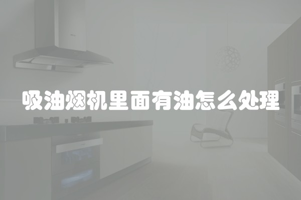 吸油烟机里面有油怎么处理