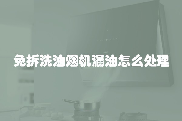 免拆洗油烟机漏油怎么处理