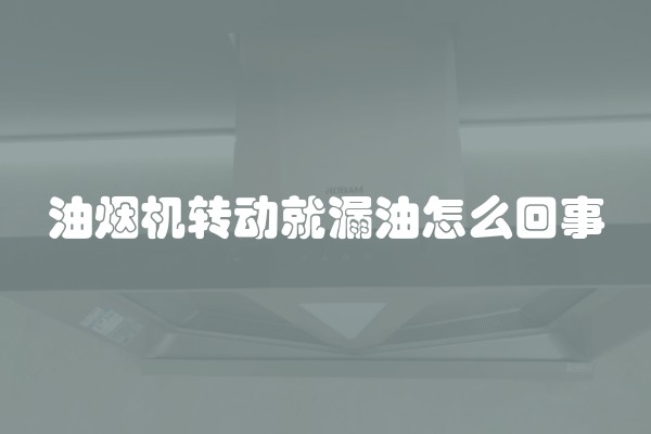 油烟机转动就漏油怎么回事