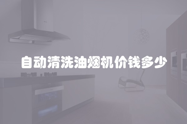 自动清洗油烟机价钱多少