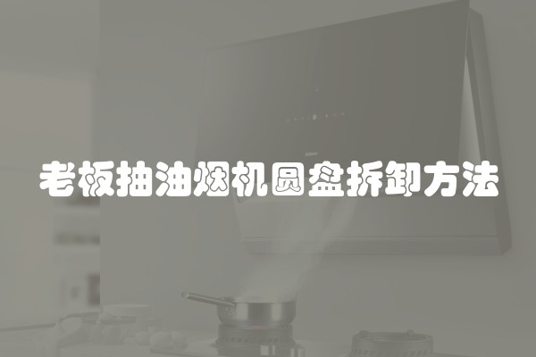 老板抽油烟机圆盘拆卸方法