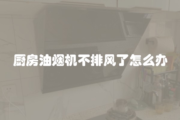 厨房油烟机不排风了怎么办
