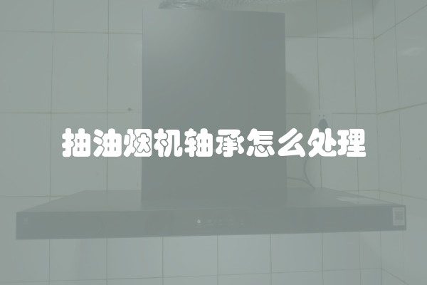抽油烟机轴承怎么处理