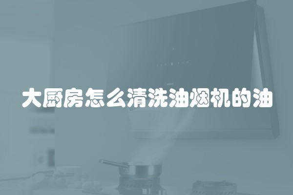 大厨房怎么清洗油烟机的油