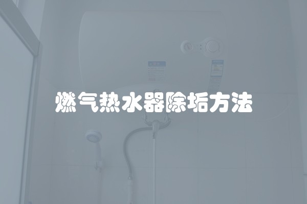 燃气热水器除垢方法