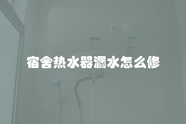 宿舍热水器漏水怎么修