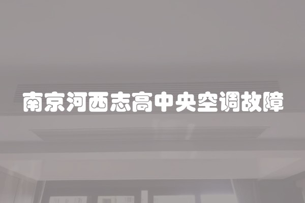 南京河西志高中央空调故障