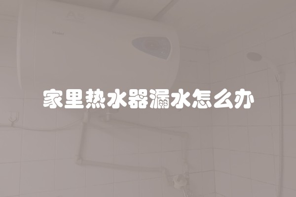 家里热水器漏水怎么办