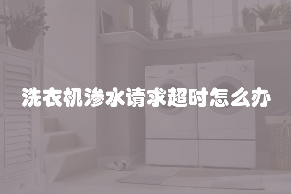 洗衣机渗水请求超时怎么办