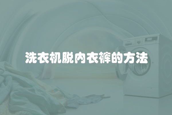 洗衣机脱内衣裤的方法