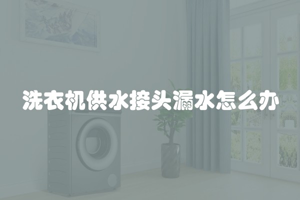洗衣机供水接头漏水怎么办