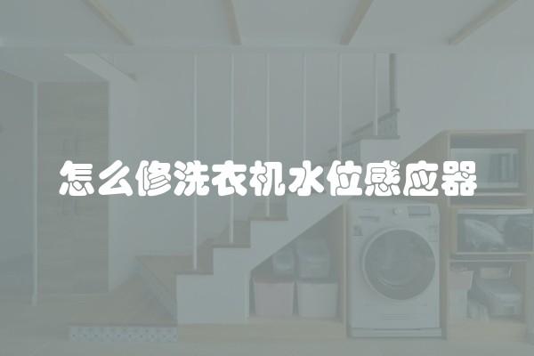 怎么修洗衣机水位感应器