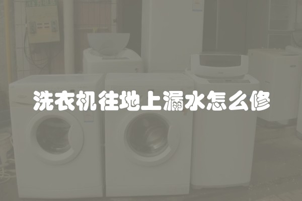 洗衣机往地上漏水怎么修
