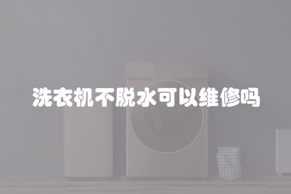洗衣机不脱水可以维修吗