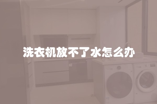 洗衣机放不了水怎么办