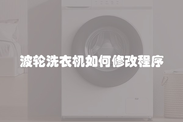 波轮洗衣机如何修改程序