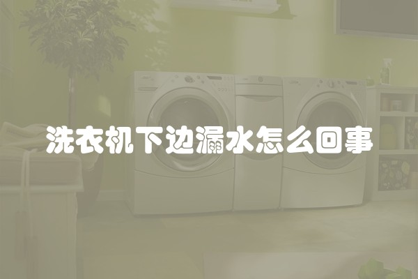 洗衣机下边漏水怎么回事