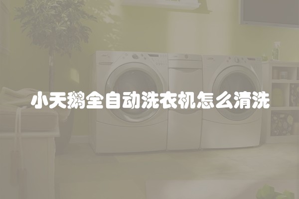 小天鹅全自动洗衣机怎么清洗