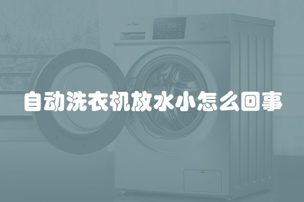 自动洗衣机放水小怎么回事