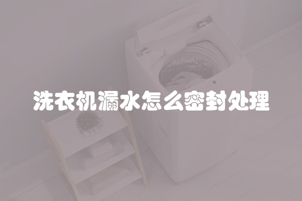 洗衣机漏水怎么密封处理