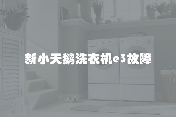 新小天鹅洗衣机e3故障