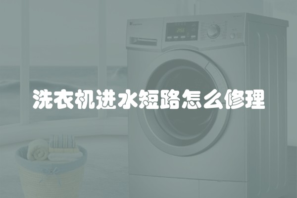 洗衣机进水短路怎么修理