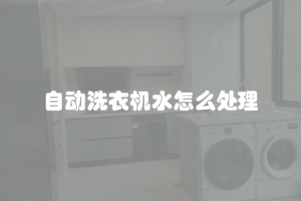 自动洗衣机水怎么处理