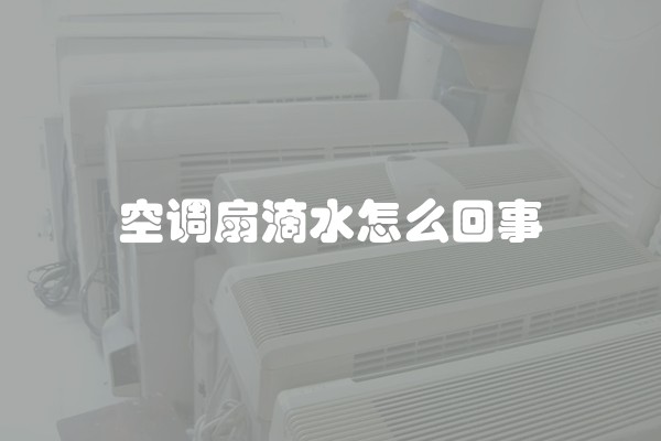 空调扇滴水怎么回事