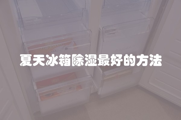 夏天冰箱除湿最好的方法