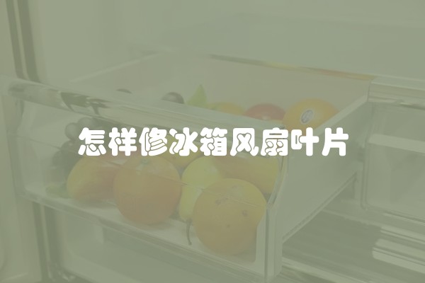 怎样修冰箱风扇叶片