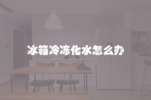 冰箱冷冻化水怎么办